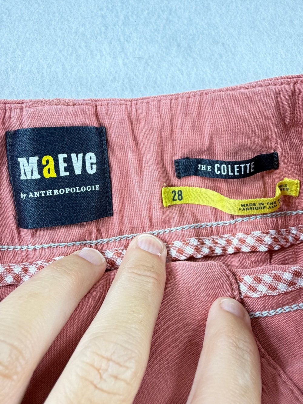 Anthropologie Maeve Colette High Rise Utility Shorts Mauve Pink Size 28 Linen - Picture 3 of 9